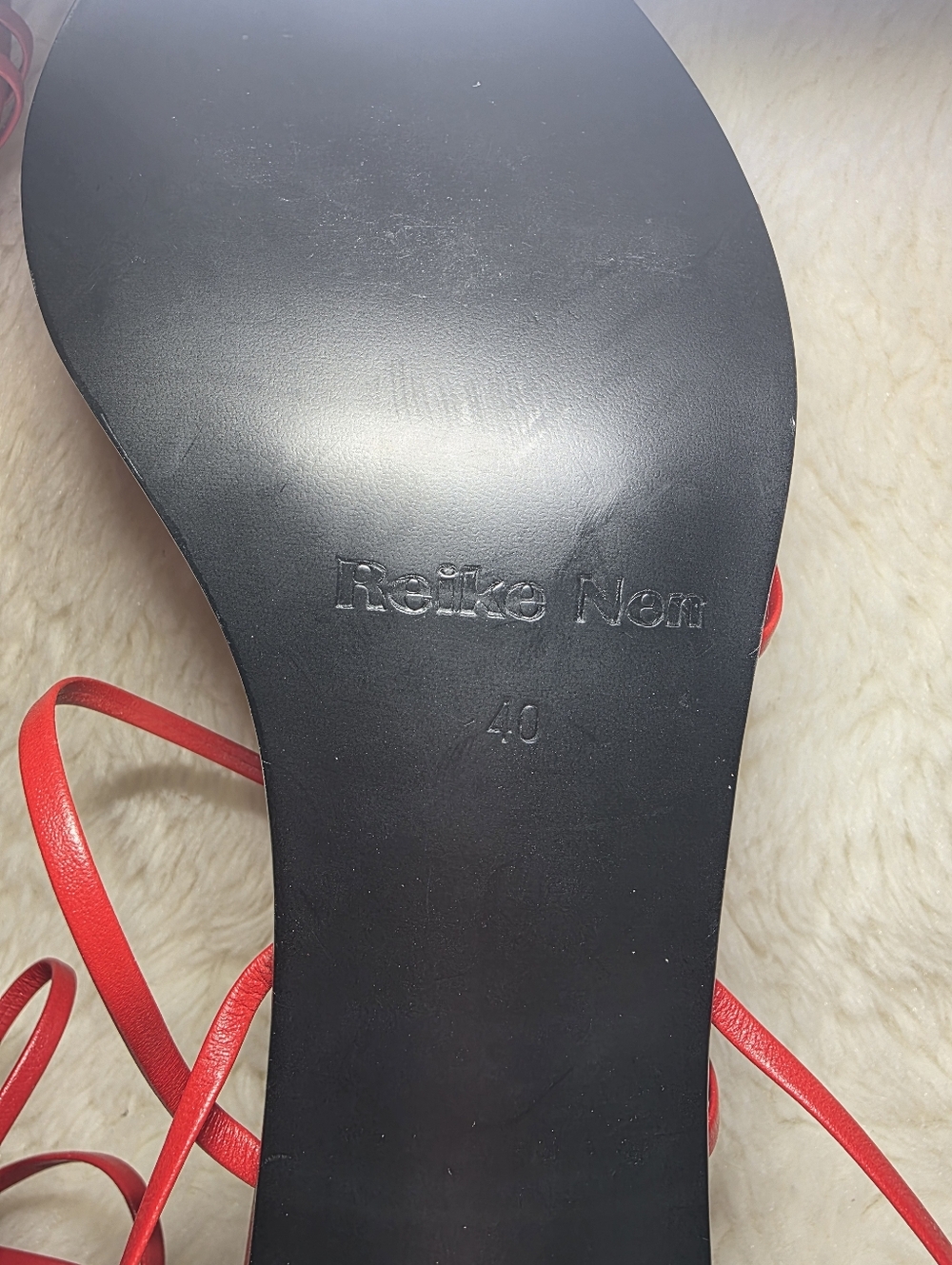 Reike Nen Red Five Strings Pointed Sandals - IT 40 / US 9 NWOT - Picture 7 of 7